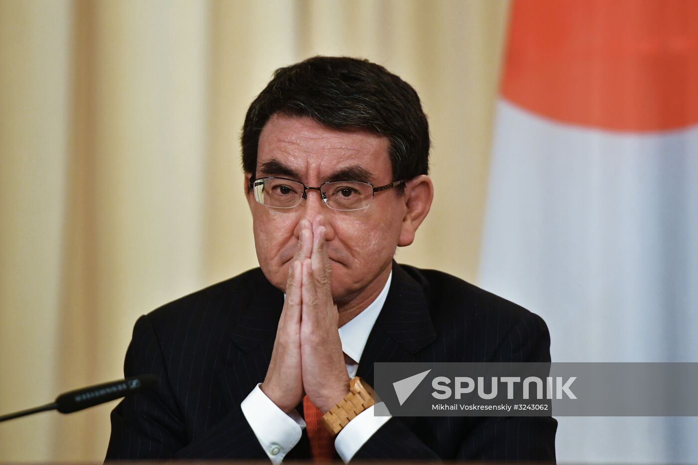 Foreign Minister Sergei Lavrov meets with Japanese counterpart Taro Kono