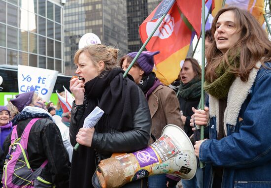 Protest against violence against women in Brussels