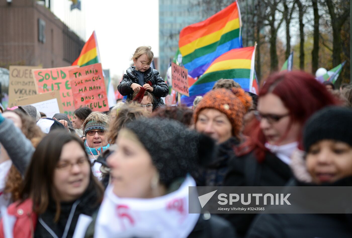 Protest against violence against women in Brussels