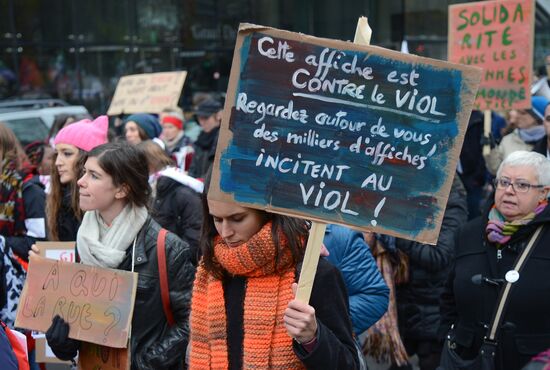 Protest against violence against women in Brussels