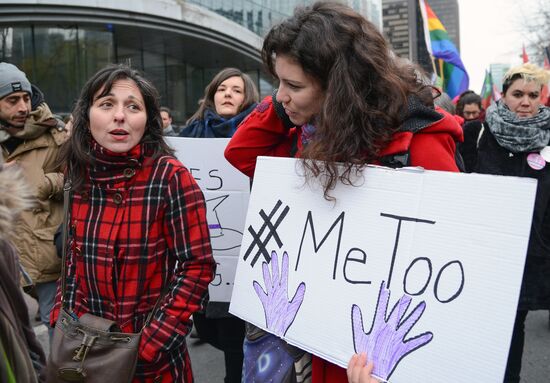 Protest against violence against women in Brussels