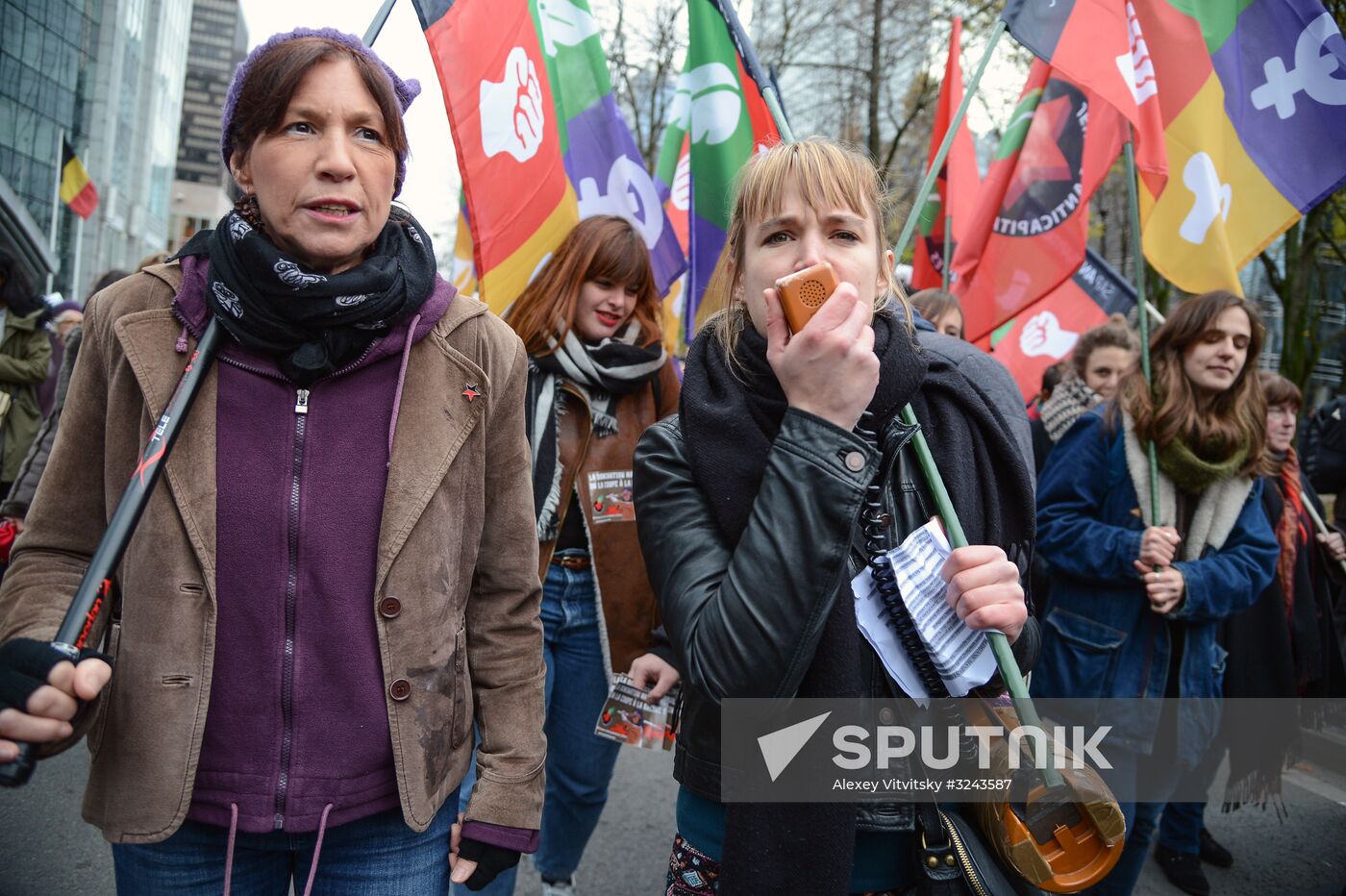 Protest against violence against women in Brussels