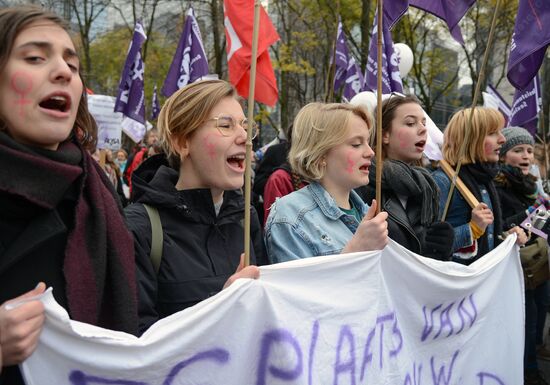 Protest against violence against women in Brussels
