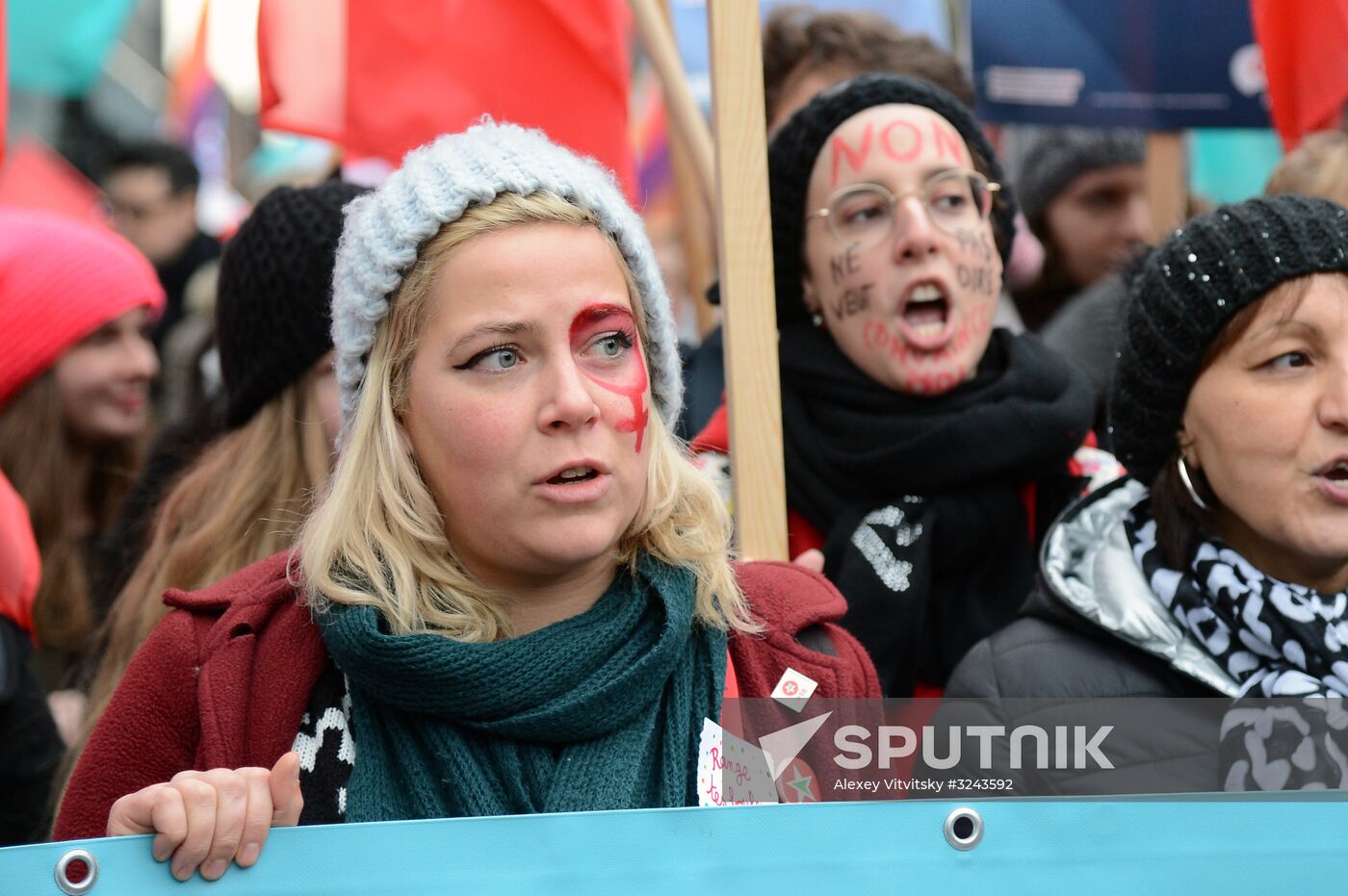 Protest against violence against women in Brussels