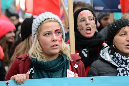 Protest against violence against women in Brussels