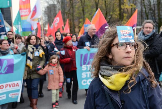Protest against violence against women in Brussels