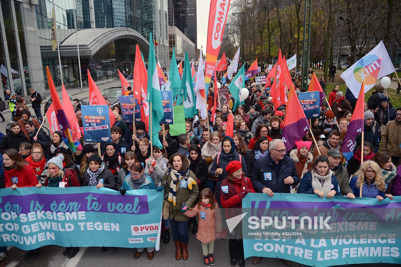 Protest against violence against women in Brussels