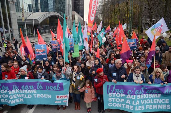 Protest against violence against women in Brussels