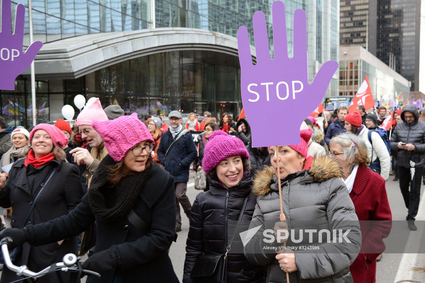 Protest against violence against women in Brussels