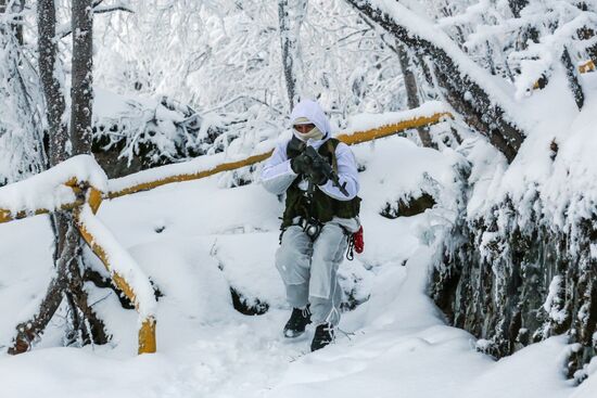 Training grounds for Naval Infantry in Murmansk region