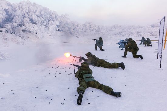 Training grounds for Naval Infantry in Murmansk region