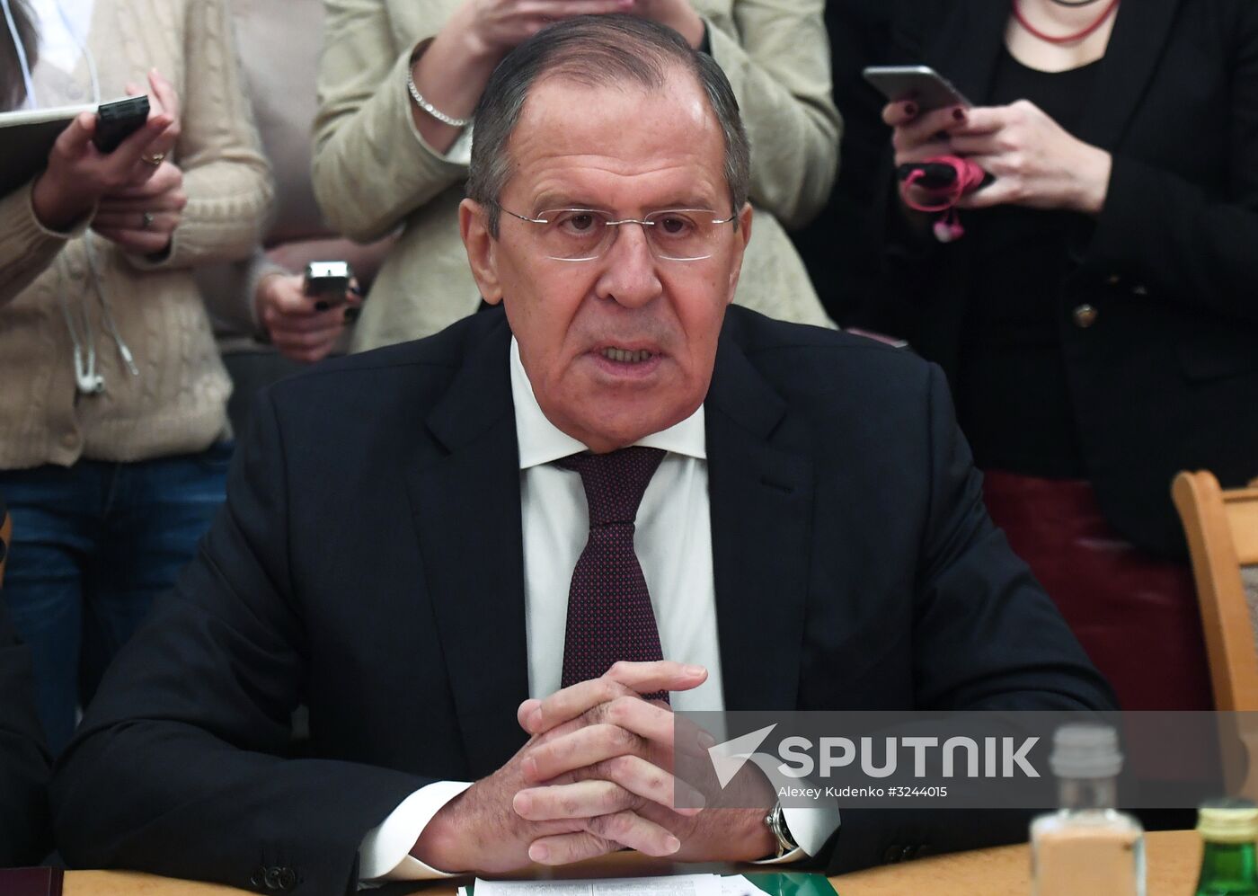 Russian Foreign Minister Sergei Lavrov meets with UN Special Envoy for Syria Staffan de Mistura