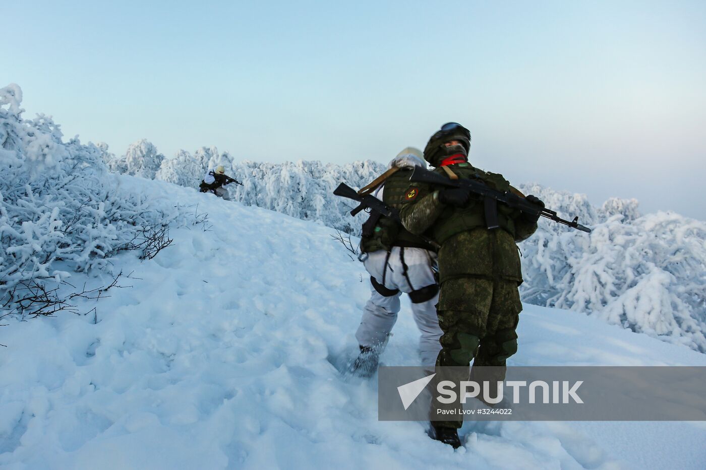 Training grounds for Naval Infantry in Murmansk region