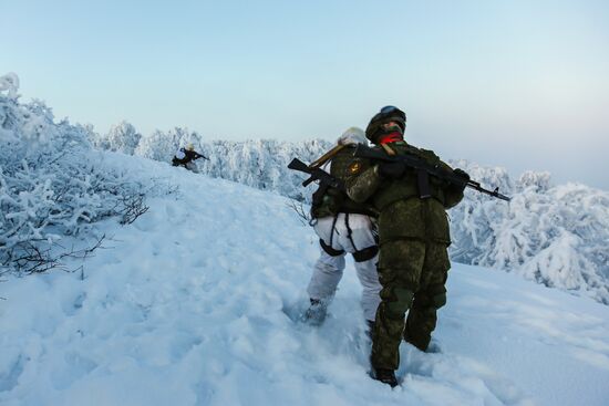 Training grounds for Naval Infantry in Murmansk region