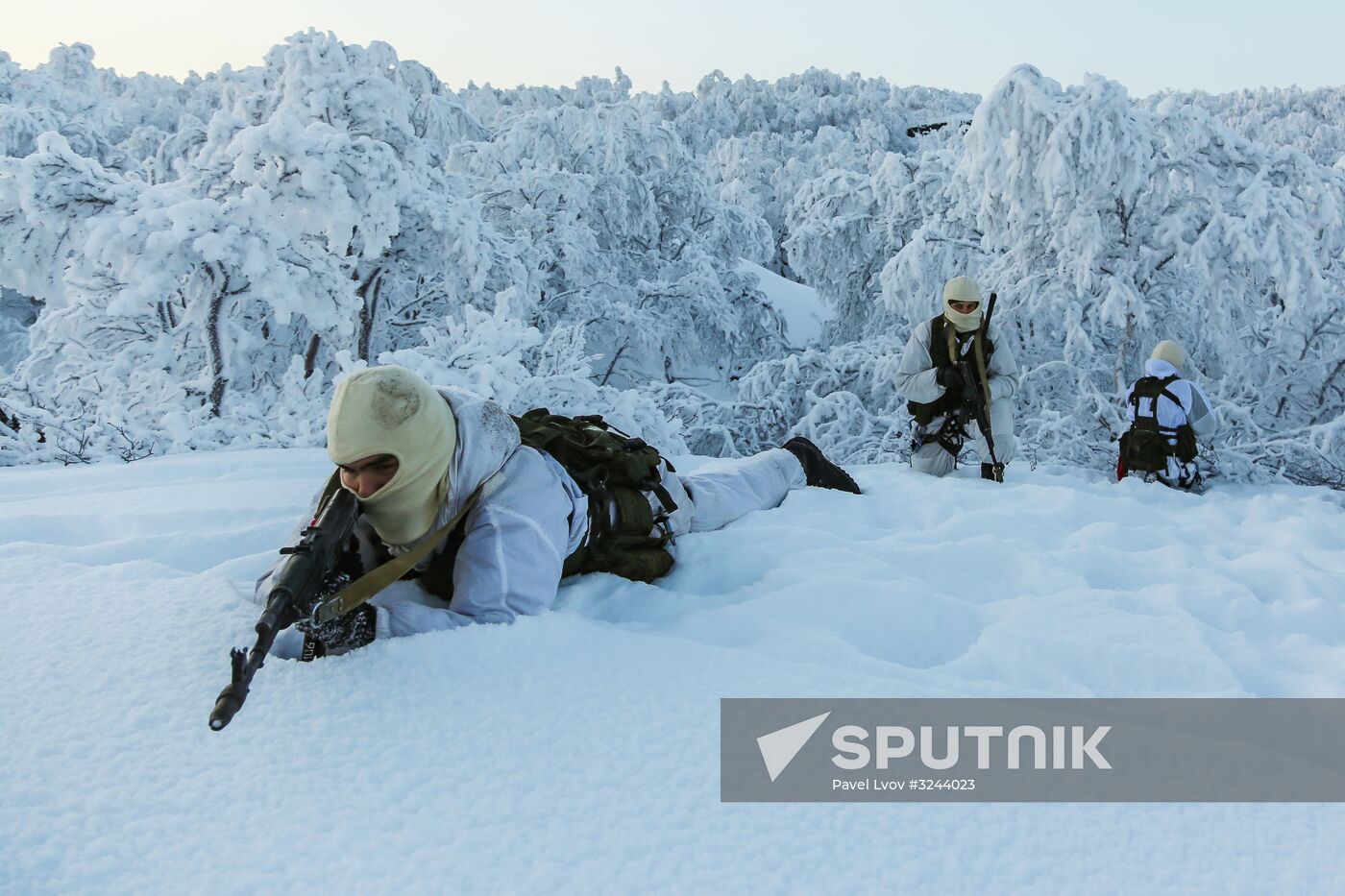 Training grounds for Naval Infantry in Murmansk region
