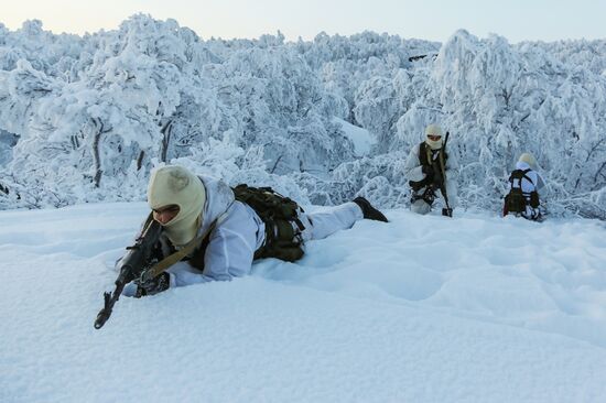 Training grounds for Naval Infantry in Murmansk region