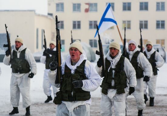 Training grounds for Naval Infantry in Murmansk region
