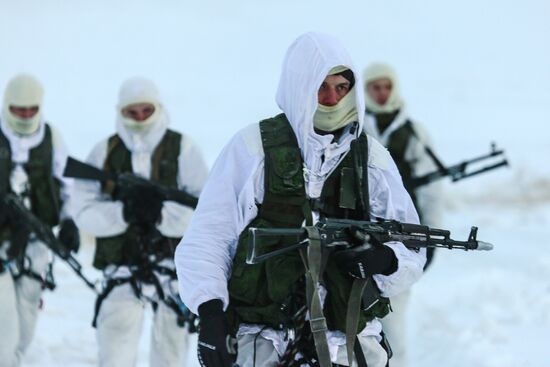 Training grounds for Naval Infantry in Murmansk region