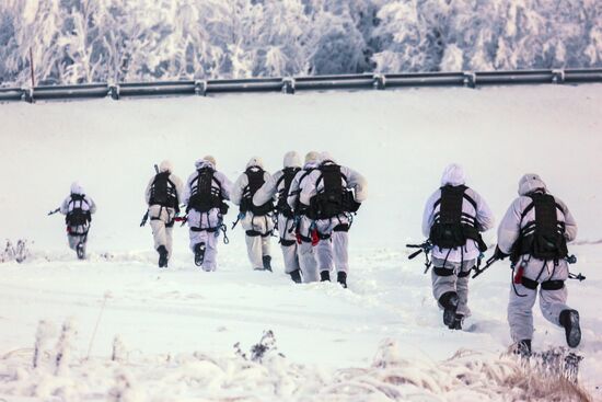 Training grounds for Naval Infantry in Murmansk region