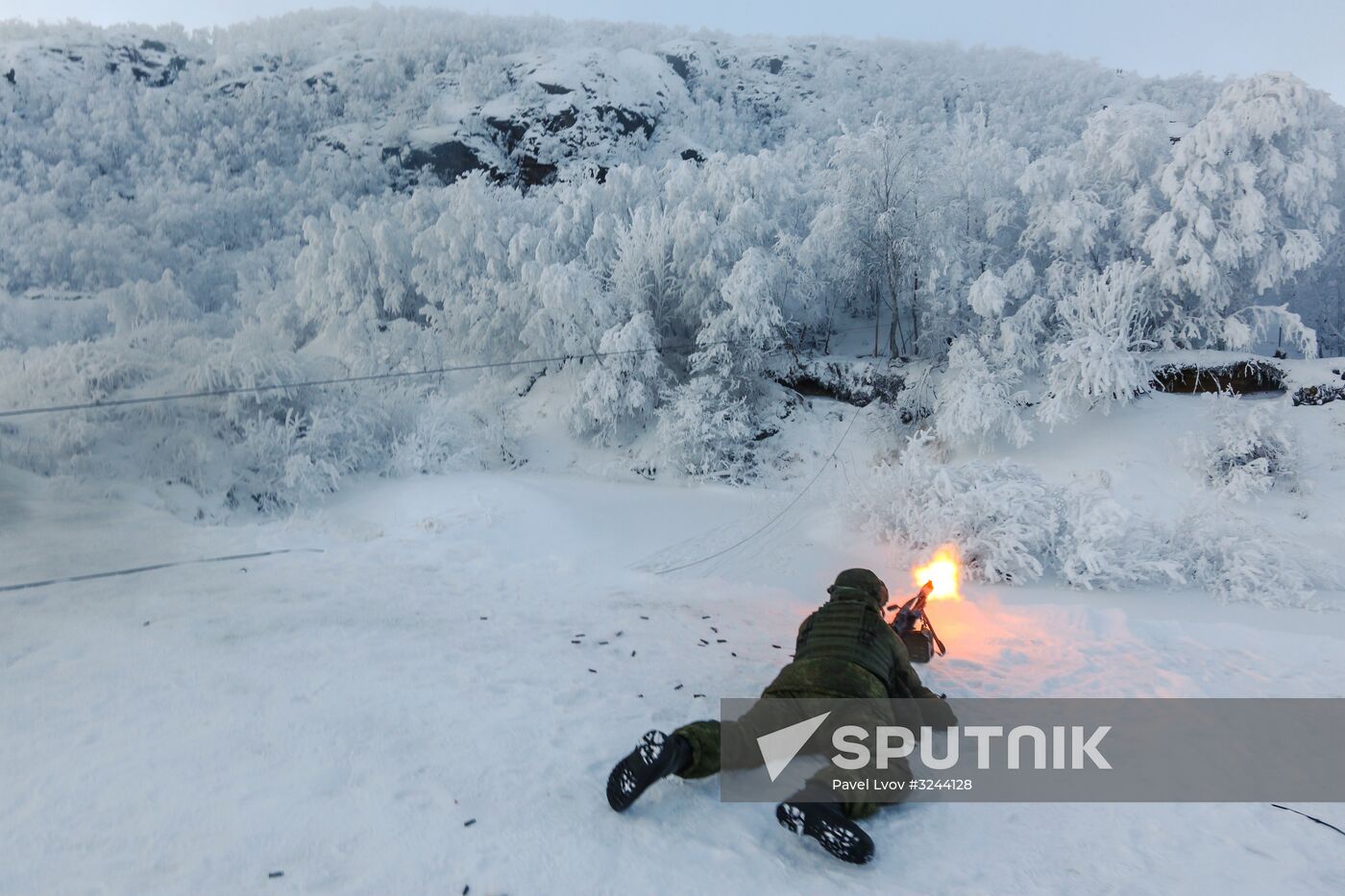 Training grounds for Naval Infantry in Murmansk region