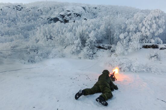 Training grounds for Naval Infantry in Murmansk region