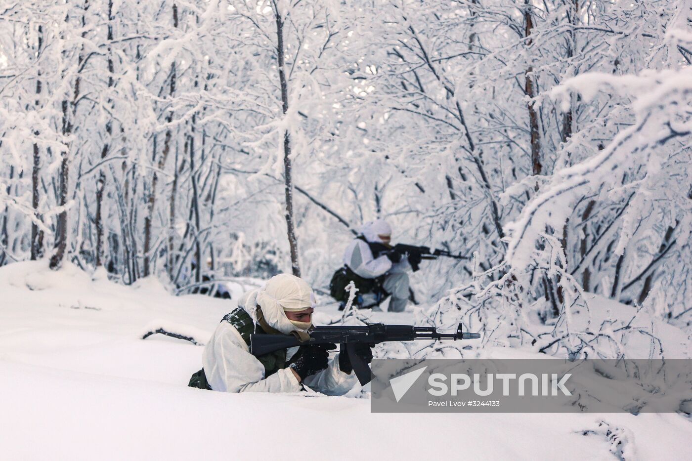 Training grounds for Naval Infantry in Murmansk region