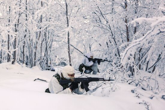 Training grounds for Naval Infantry in Murmansk region