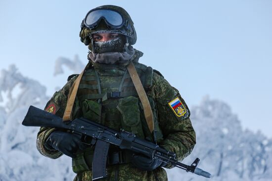 Training grounds for Naval Infantry in Murmansk region