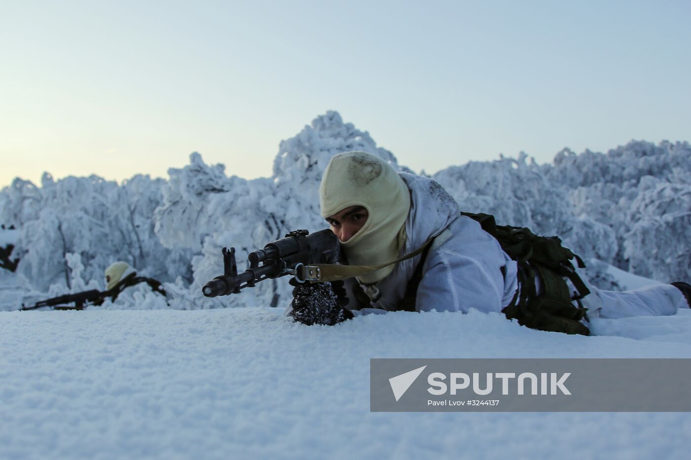 Training grounds for Naval Infantry in Murmansk region