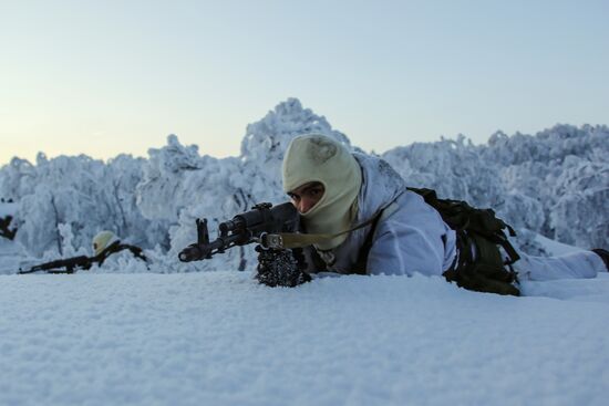 Training grounds for Naval Infantry in Murmansk region
