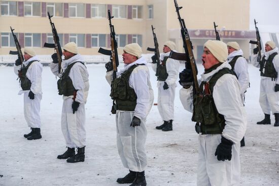 Training grounds for Naval Infantry in Murmansk region