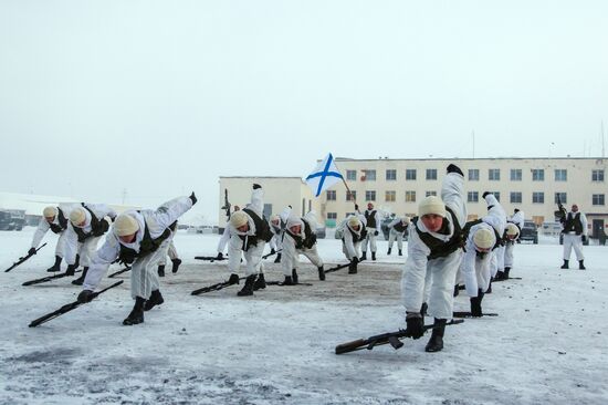 Training grounds for Naval Infantry in Murmansk region