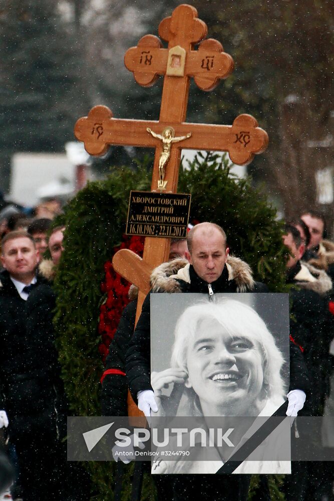 Dmitry Khvorostovsky's funeral in Novodevichye Cemetery