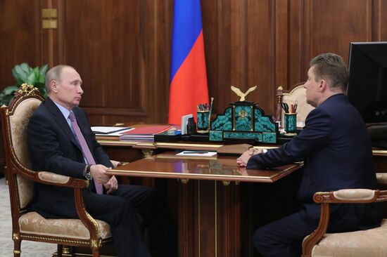 President Putin meets with Gazprom Head Alexei Miller