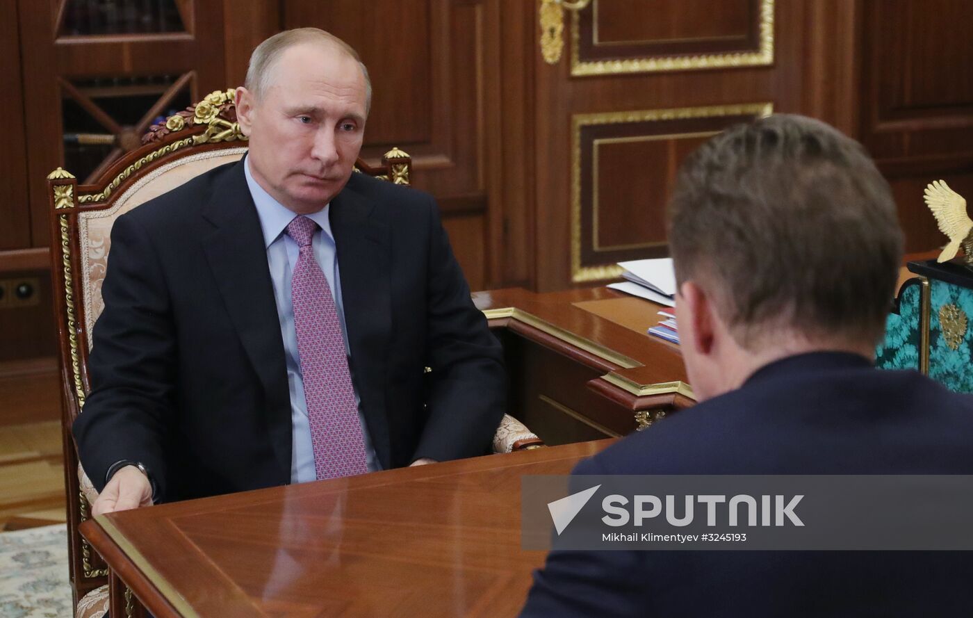 President Putin meets with Gazprom Head Alexei Miller