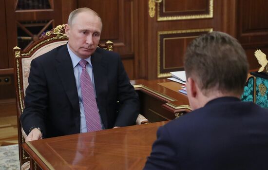 President Putin meets with Gazprom Head Alexei Miller