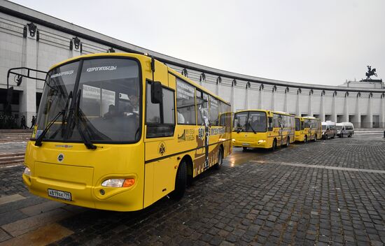 Presentation of Trip to Victory Museum branded buses
