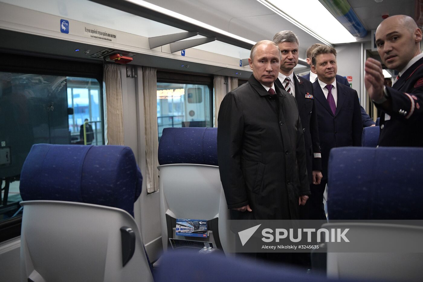 President Vladimir Putin at depot of Moscow Kiyevskaya railway station