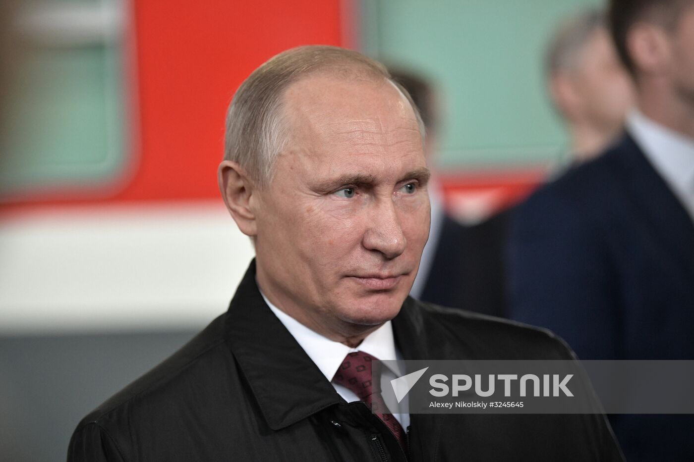 President Vladimir Putin at depot of Moscow Kiyevskaya railway station