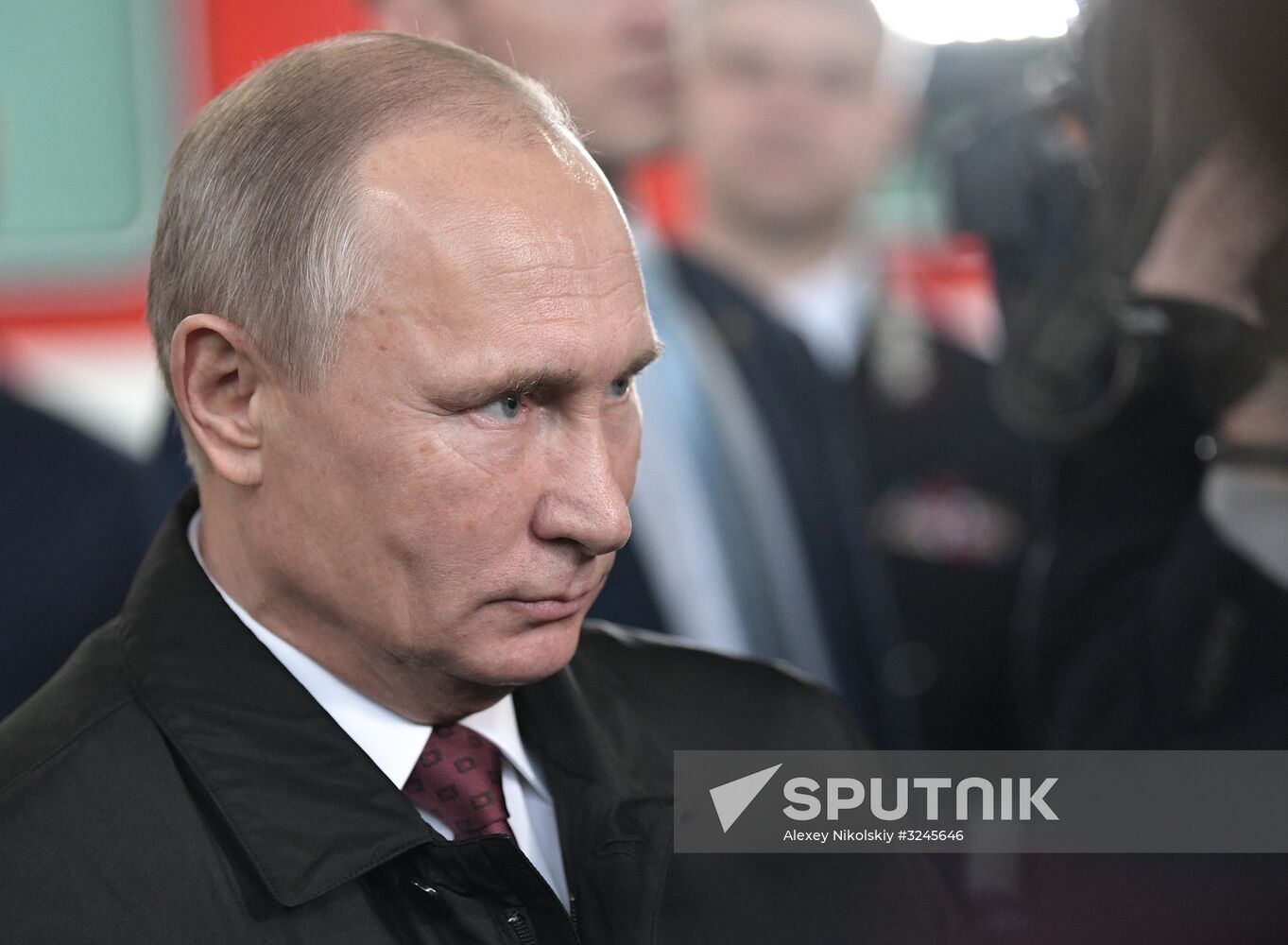 President Vladimir Putin at depot of Moscow Kiyevskaya railway station