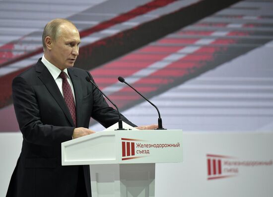 President Vladimir Putin at Third Railway Congress
