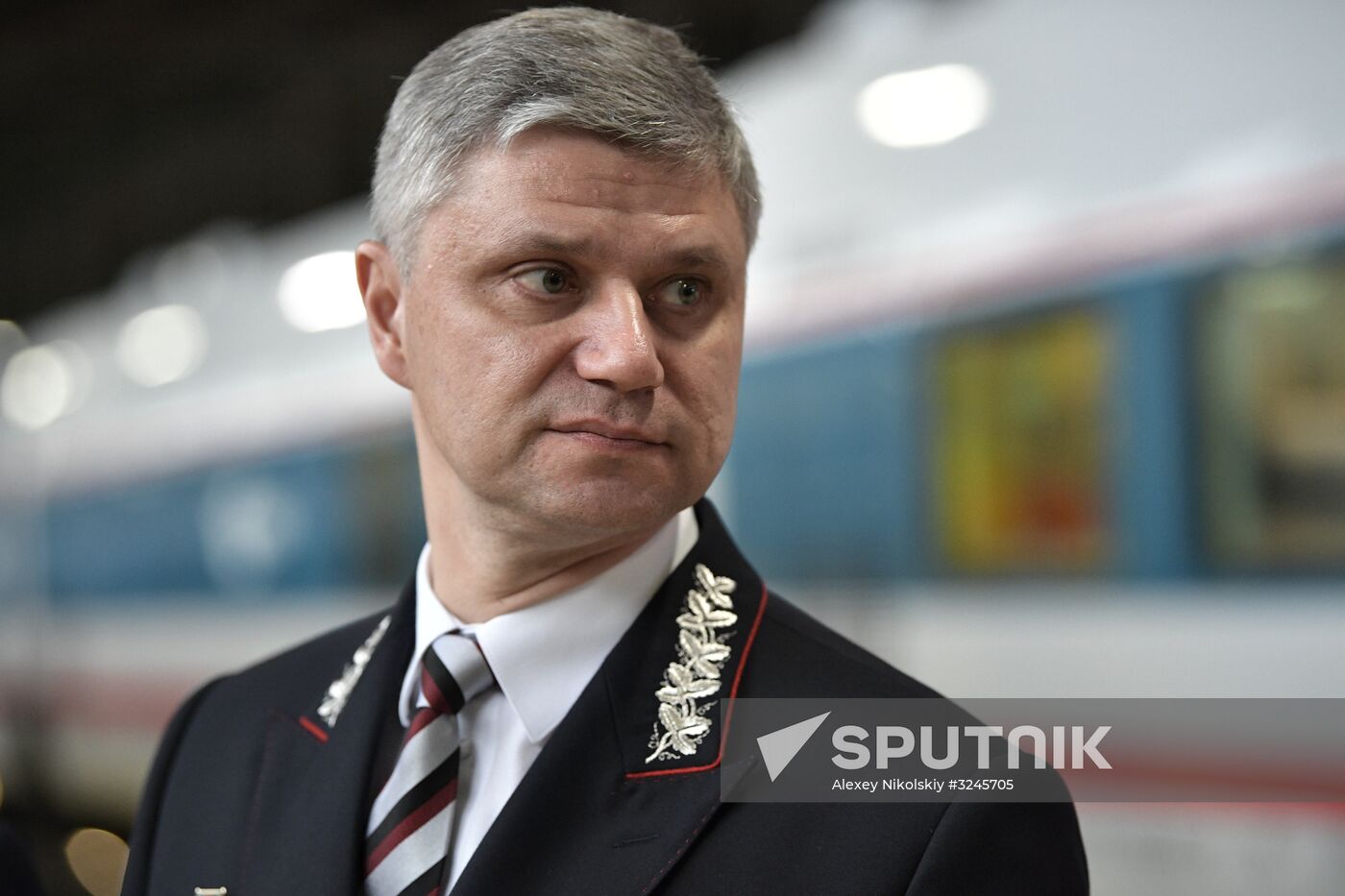 President Vladimir Putin at depot of Moscow Kiyevskaya railway station
