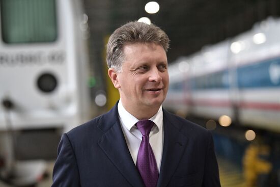 President Vladimir Putin at depot of Moscow Kiyevskaya railway station