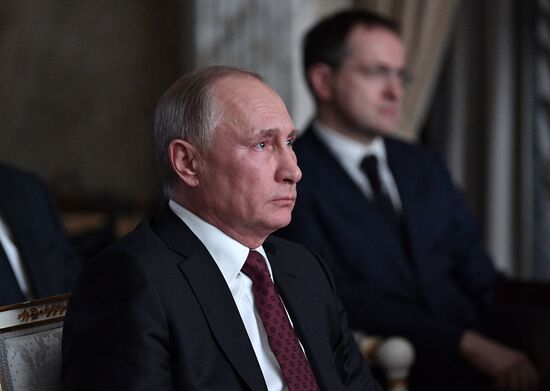 President Vladimir Putin attends screening of film Furious (Legend of Kolovrat)