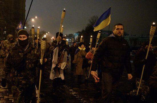 Euromaidan anniversary march in Kiev