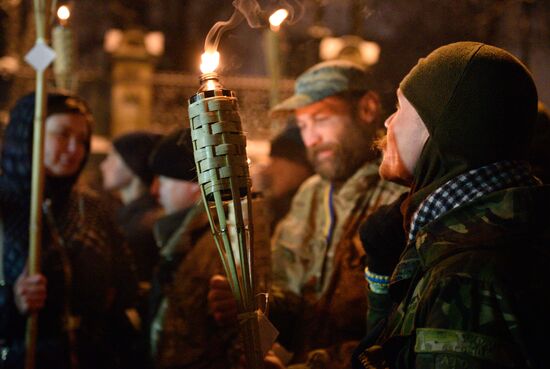 Euromaidan anniversary march in Kiev
