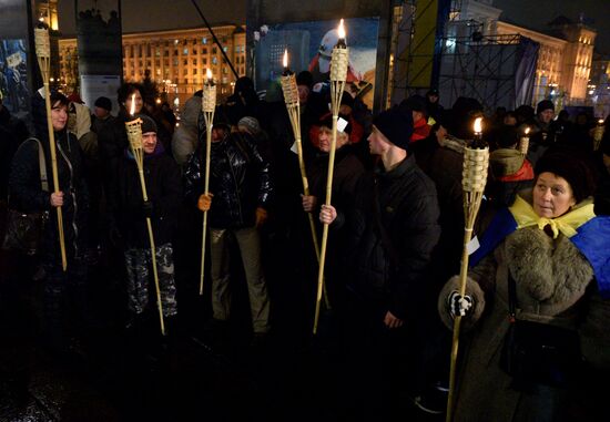Euromaidan anniversary march in Kiev