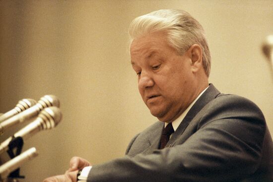 Chairman of the Russian Supreme Council Boris Yeltsin