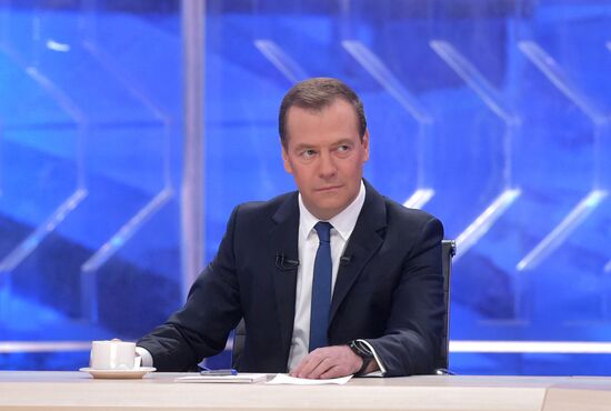 Russian Prime Minister Dmitry Medvedev's interview with Russian TV channels