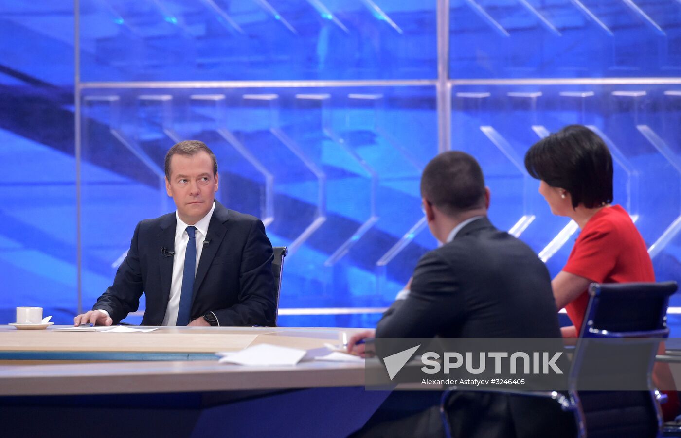 Russian Prime Minister Dmitry Medvedev's interview with Russian TV channels